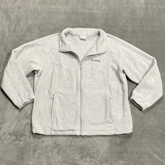 Columbia Jackets & Blazers - Columbia Light Gray Marbled Zip-Up Fleece!
